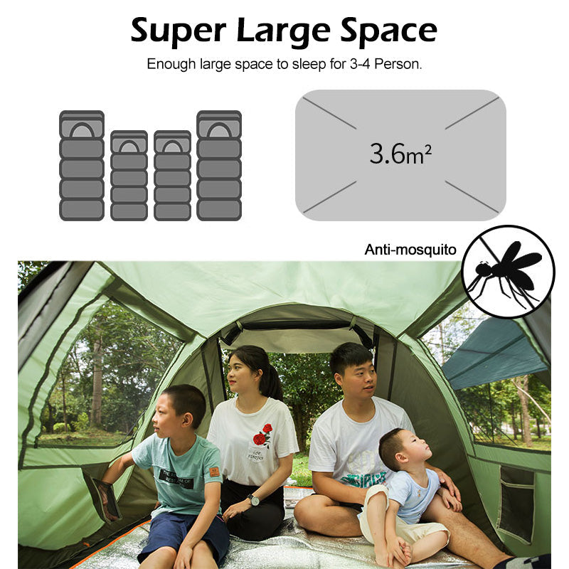 Large Capacity 5 Person Automatic Pop Up Camping Tent