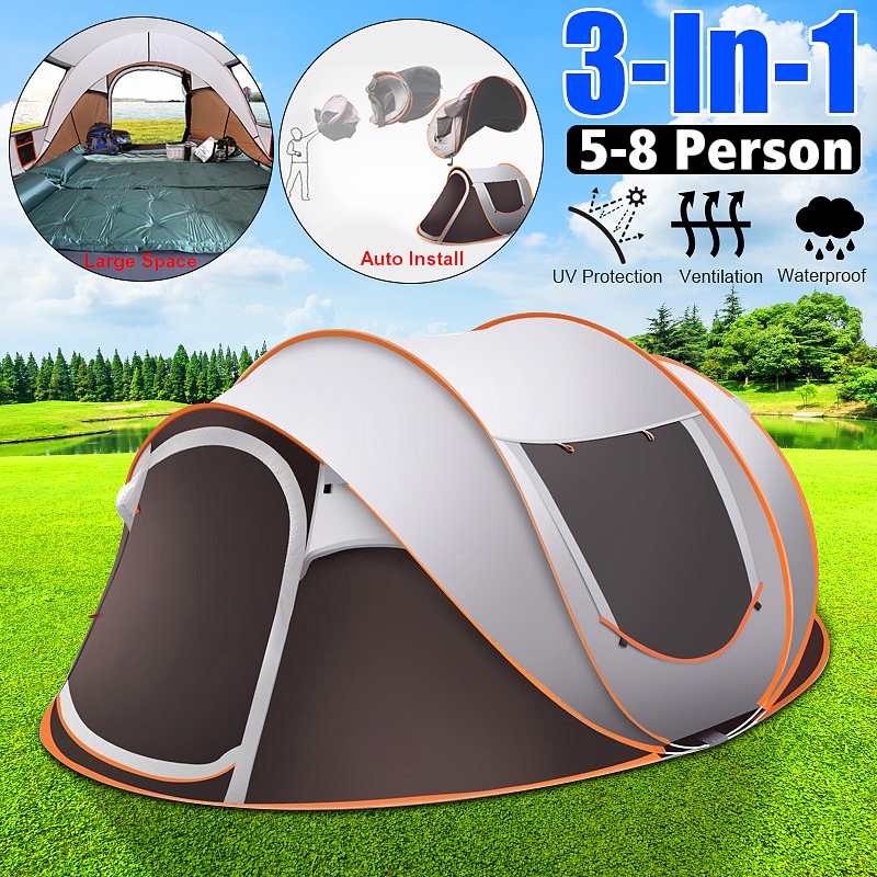 Large Capacity 5 Person Automatic Pop Up Camping Tent