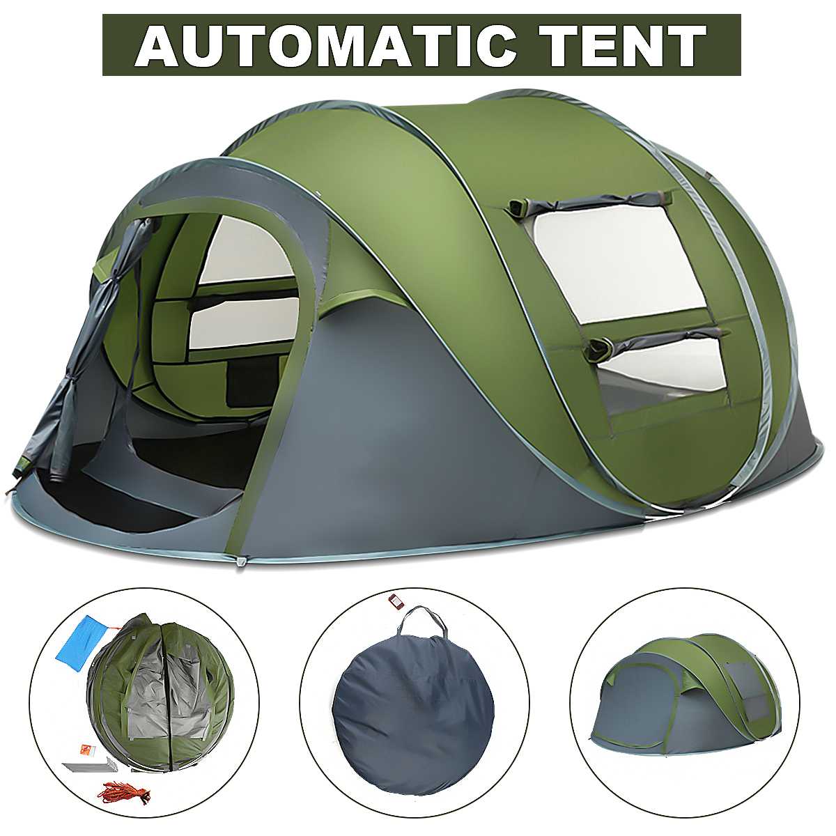 Large Capacity 5 Person Automatic Pop Up Camping Tent